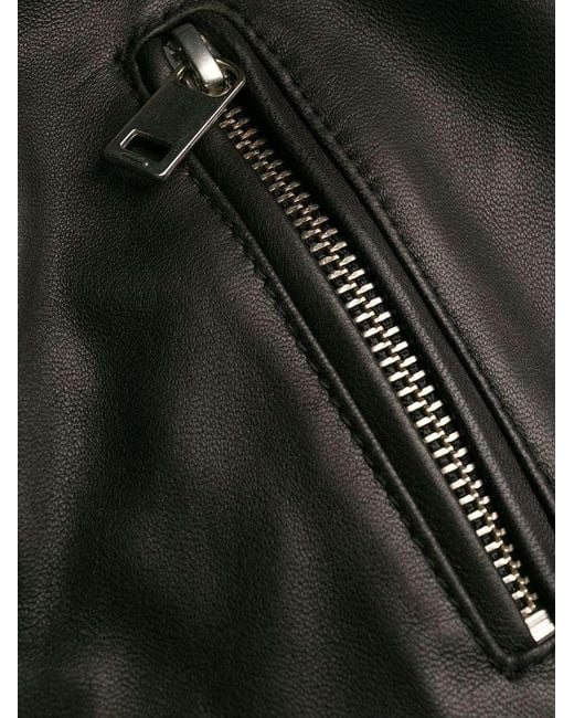 DIESEL Black Zip-Detail Biker Jacket