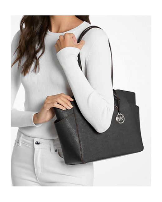 Michael Kors Black Marilyn Medium Saffiano Leather Tote Bag