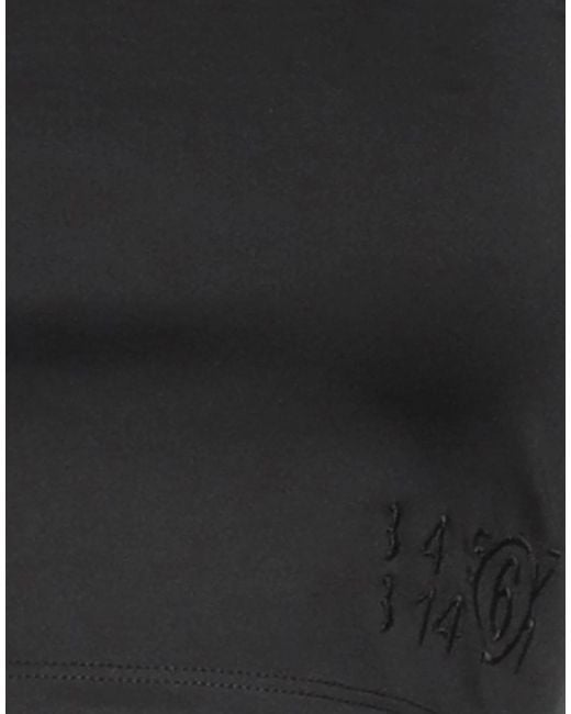 MM6 by Maison Margiela Black Solid-Colored Form-Fitting Cropped Top