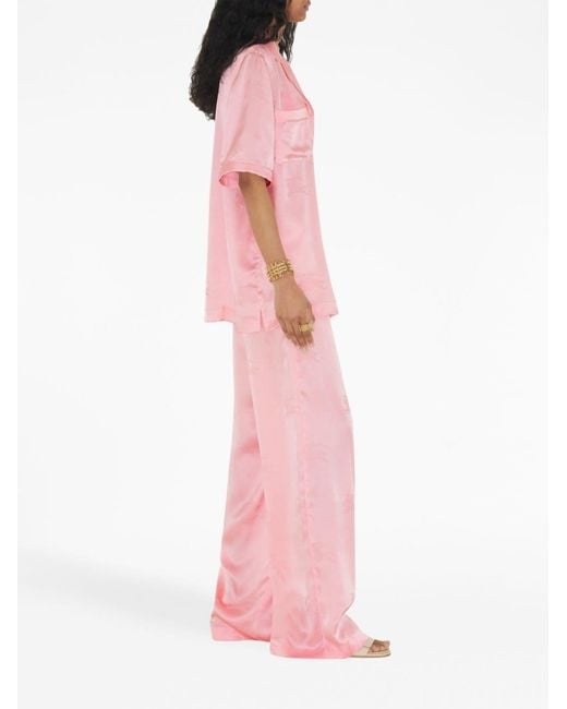 Burberry Pink Elasticated Waist Pyjama Pants
