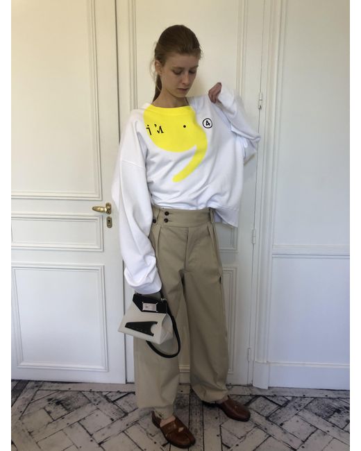 Maison Margiela White Apostrophe Logo-Print Sweatshirt