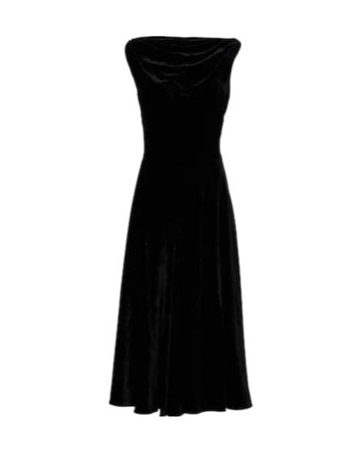 Altuzarra Black Drina Satin Midi Dress