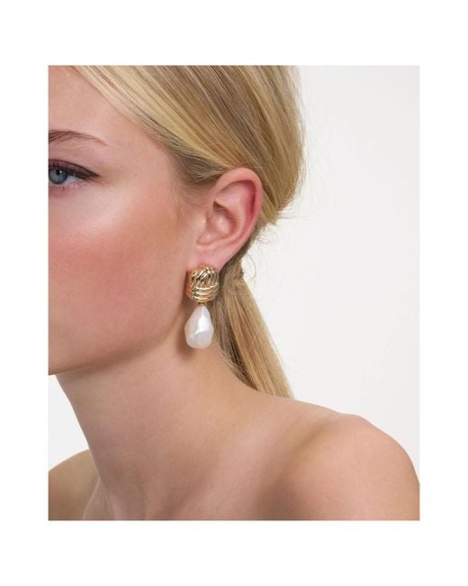Self-Portrait Metallic Knot Embellished Earrings