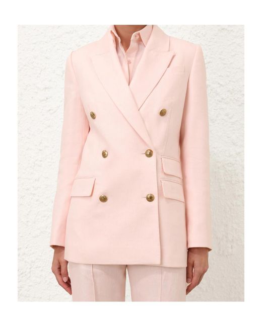 Zimmermann Pink Crush Double Breasted Jacket