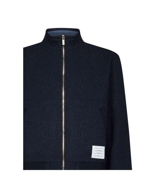 Thom Browne Blue Zip-Up Long-Sleeved Jacket for men