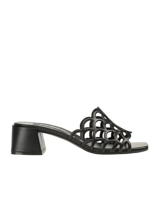 Sergio Rossi Black High Heeled Sandals With Thick Heels