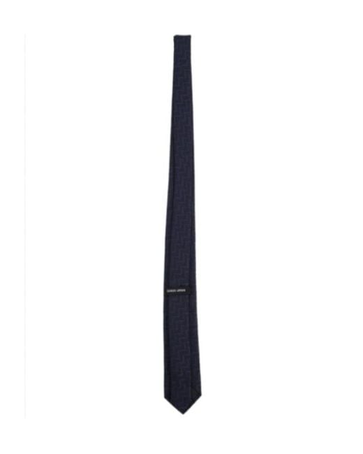 Giorgio Armani Blue Zigzag Pattern Tie for men