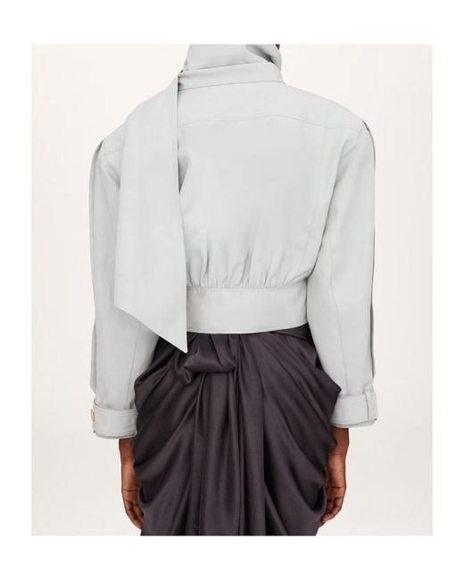 Chloé White Chloé Cropped Scarf Jacket
