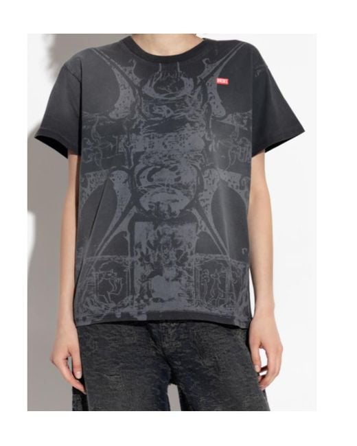DIESEL Gray T-Marey-R2 Graphic-Print T-Shirt
