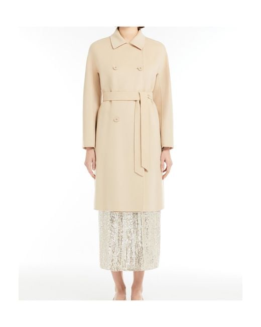 Weekend by Maxmara Natural Double-Breasted Belted Coat