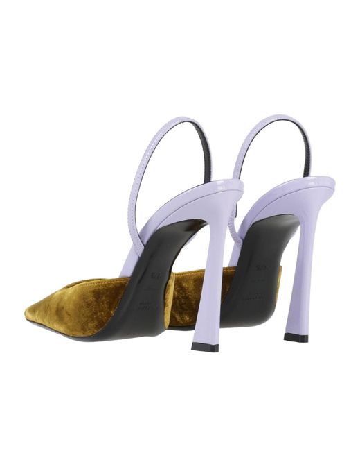 Saint Laurent Metallic Two-Tone Ribbon High Heels