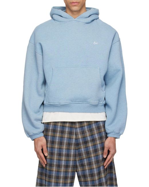 ERL Blue Logo Soft-Fit Hoodie for men