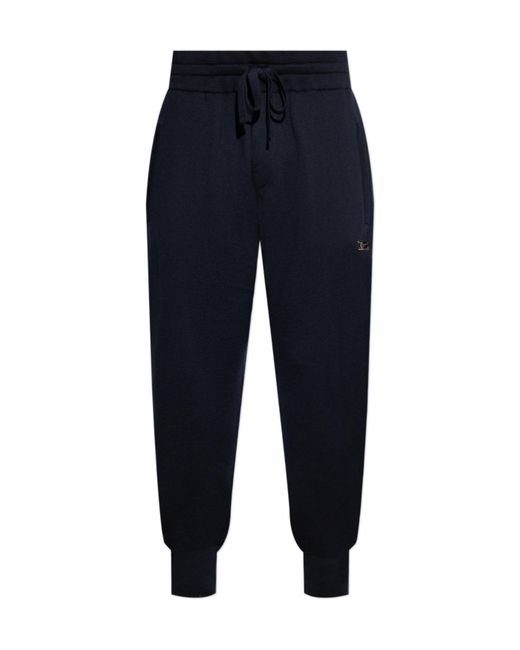 Dolce & Gabbana Blue Logo Plaque Drawstring Pants for men