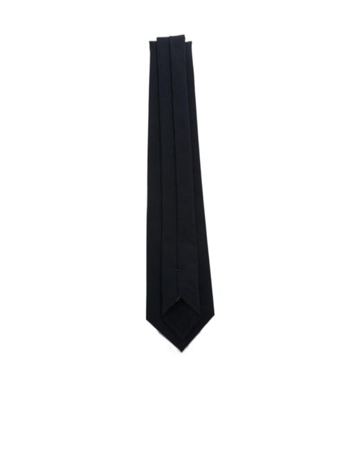 Emporio Armani Black Logo-Embroidered Pointed Tie for men