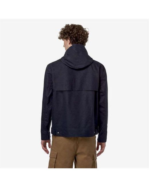 K-Way Blue Kaya Cotton Linen Blend Coat for men