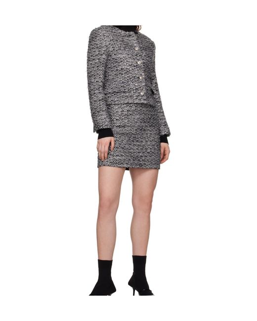 Juun.J Black Tweed Miniskirt