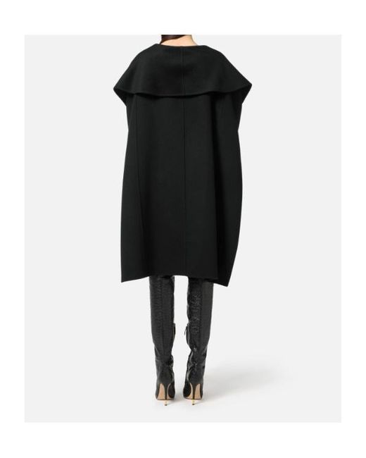 Elisabetta Franchi Black Belted Coat