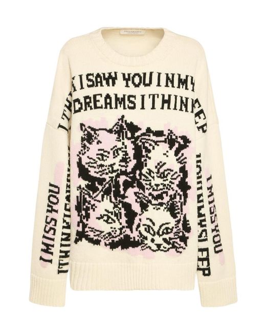 Philosophy Di Lorenzo Serafini Natural Graphic-Print Knitted Sweater