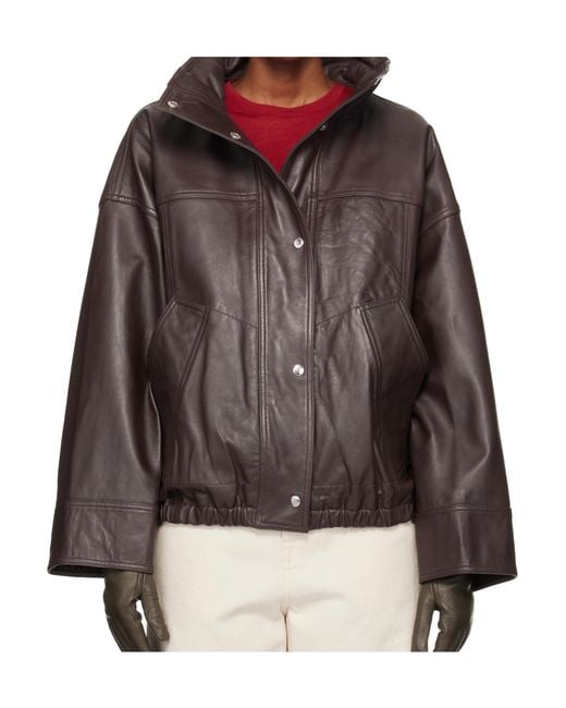 Rohe Brown Long Sleeve Leather Jacket