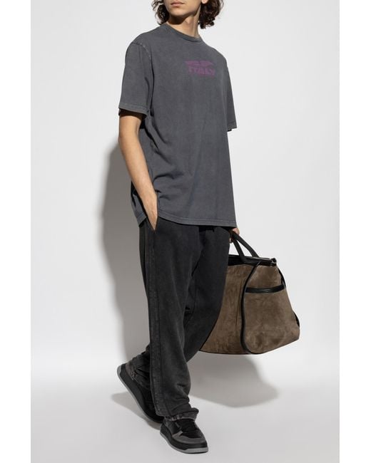 Iceberg Gray Round-Neck Printed T-Shirt for men