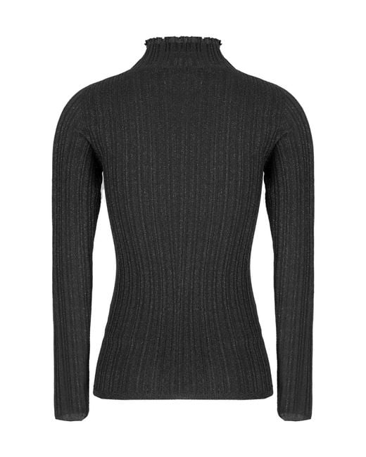 Fabiana Filippi Black Turtleneck Knit Top