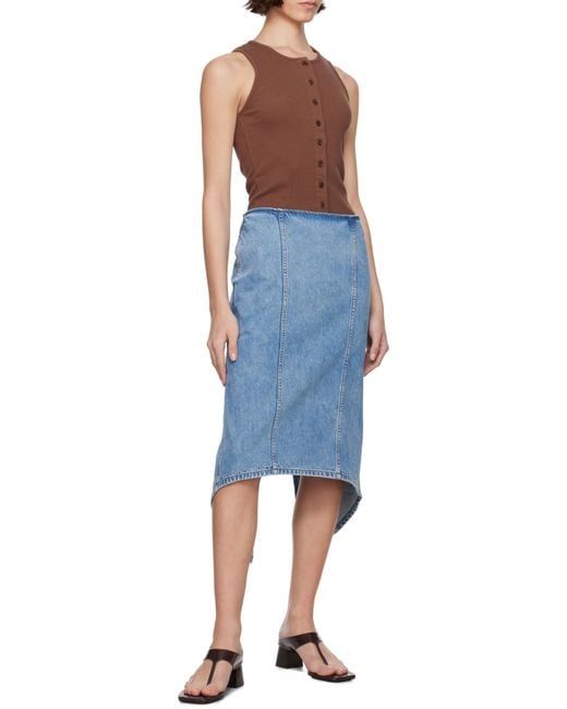 J.W. Anderson Brown Fine-Ribbed Tank Top