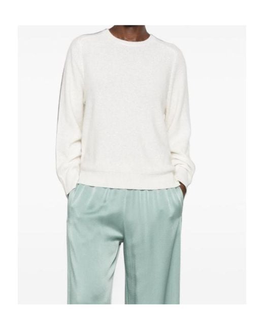 Fabiana Filippi White Shimmer Round Neck Sweater