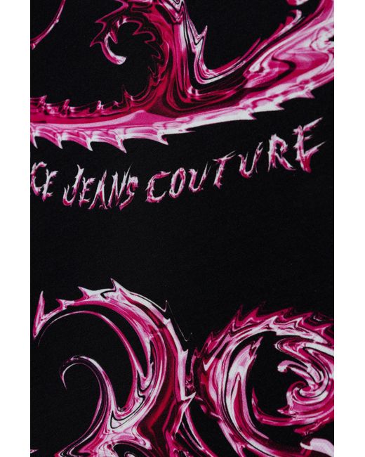 Versace Jeans Red Chromo Couture-Print Midi Dress