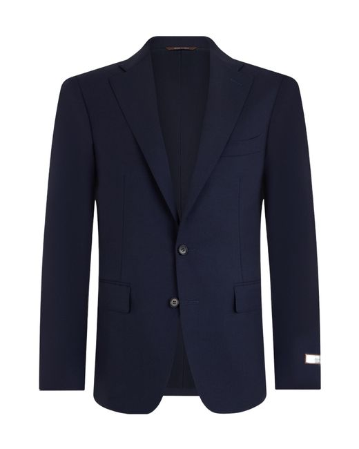 Canali Blue Single-Breasted Wool Suit for men