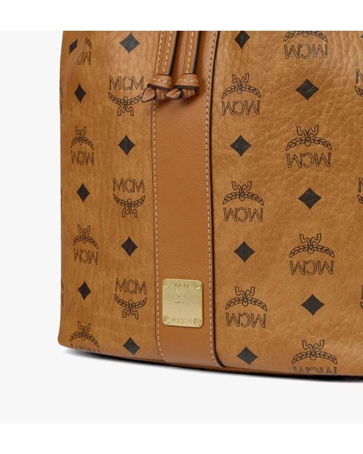 MCM Brown Dessau Monogram Bucket Bag