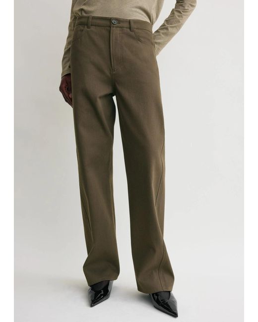 Totême Green Totme Twisted Relaxed Trousers