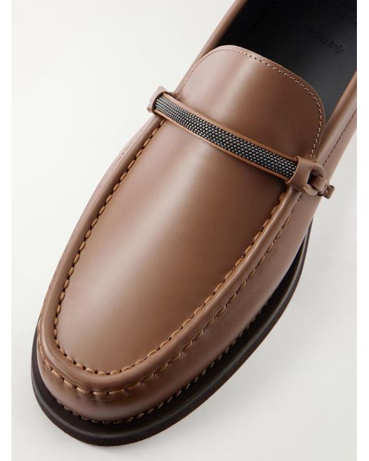 Brunello Cucinelli Brown Round-Toe Loafers