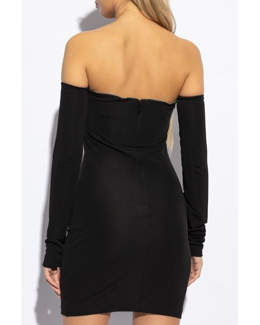 DSquared² Black Off-Shoulder Mini Dress