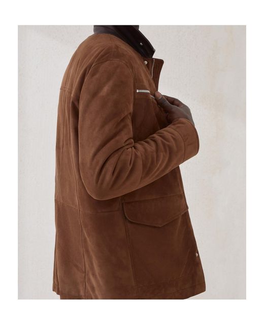 Brunello Cucinelli Brown Suede Jacket for men