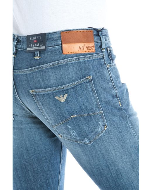 Armani Jeans Blue Logo Jeans for men