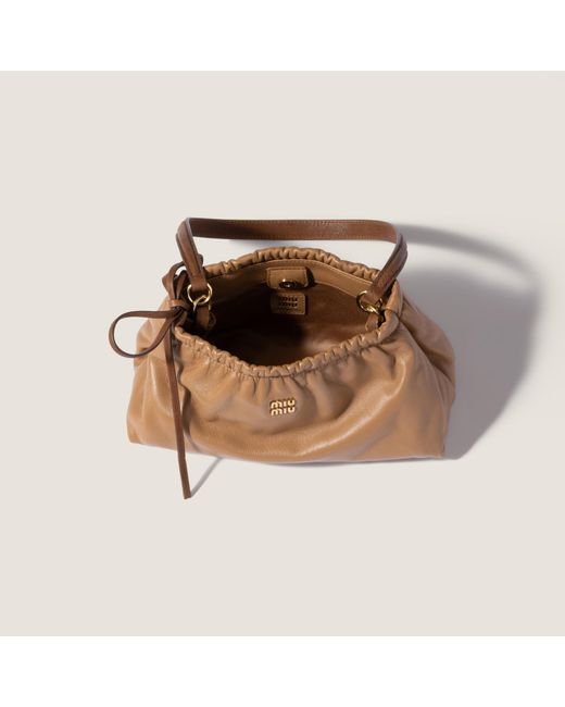 Miu Miu Brown Logo Tote Bag
