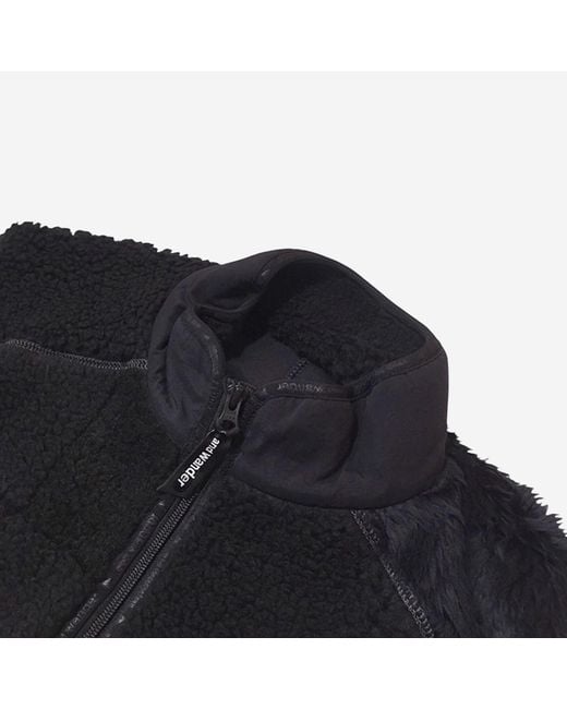 And Wander Black Synthetic Fur Vest for men