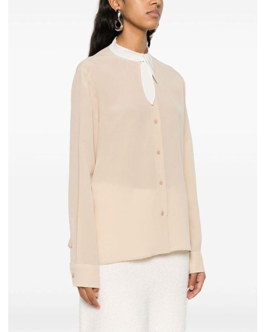 Prada White Tie-Fastened Button-Down Shirt