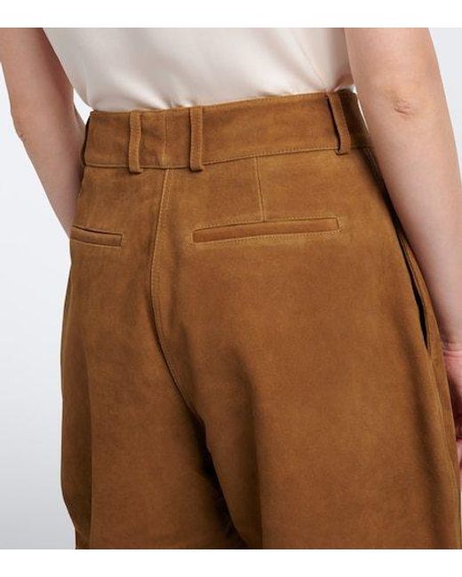 Rohe Brown Suede Barrel-Leg Pants