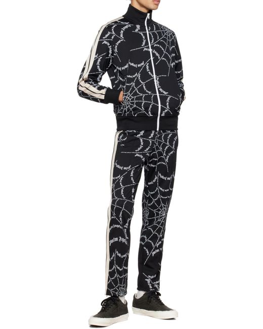 Palm Angels Black Logo-Print Track Pants for men