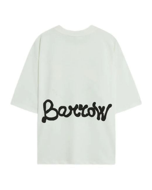 Barrow White Bear Print Logo T-Shirt for men