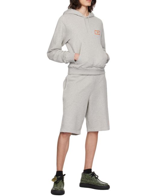 Martine Rose Gray Logo-Appliqué Cotton Hoodie for men