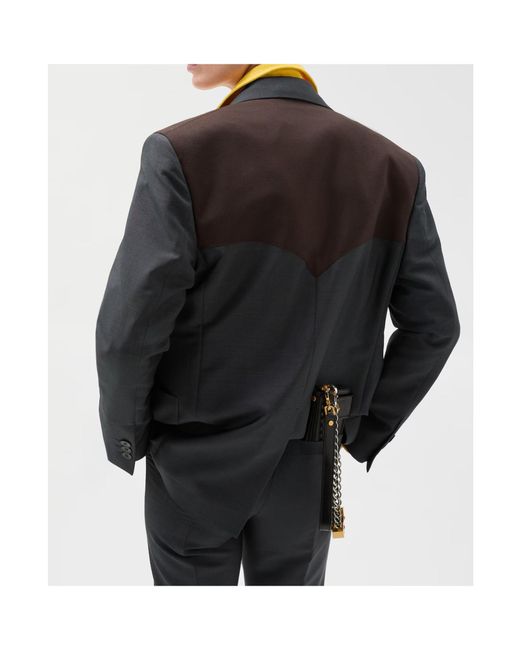 Versace Black Contrast Yoke Blazer