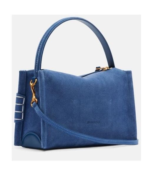 J.W. Anderson Blue Loafer Small Suede Shoulder Bag