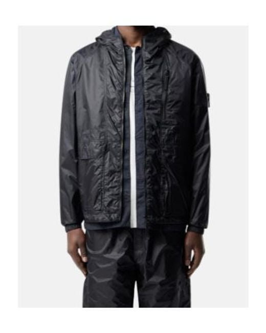 Stone Island Blue S0163 4100057 Light Ripstop Cordura Adanced Fabrics Hooded Jacket for men