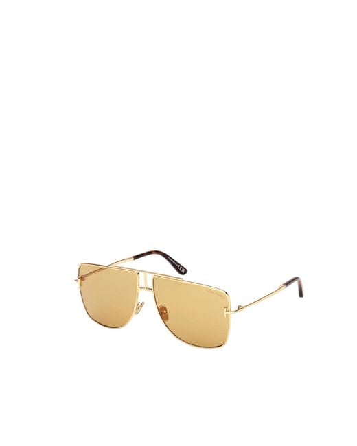 Tom Ford Metallic Eyewear Aviator Frame Sunglasses for men