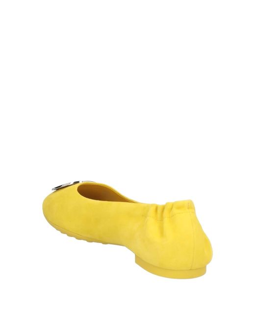 Tory Burch Yellow Round Toe Ballet Flats