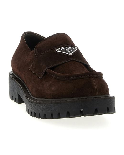 Prada Black Suede Loafers for men
