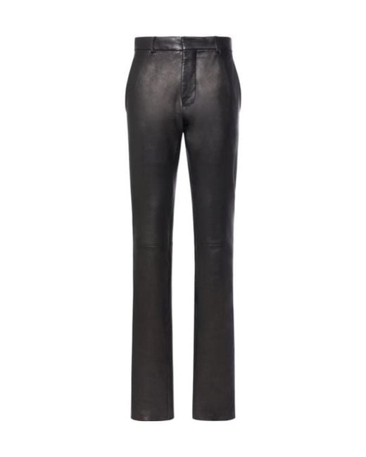 Ann Demeulemeester Gray Shania Midrise Leather Skinny Pants