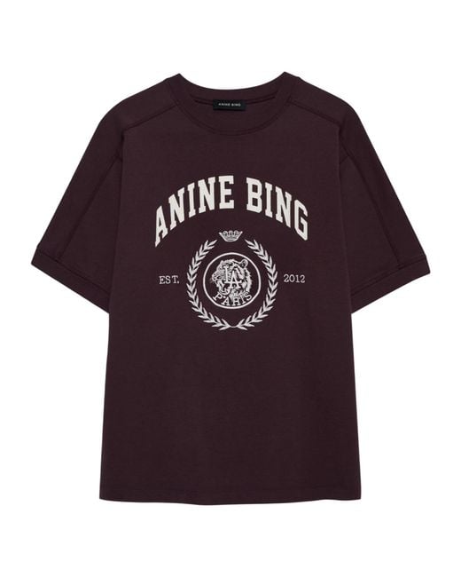Anine Bing Purple Jaylin T-Shirt Collegiate for men